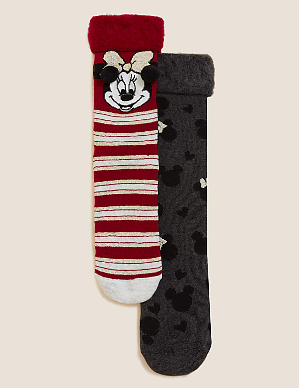 2pk Minnie Mouse&trade; Cosy Ankle High Socks