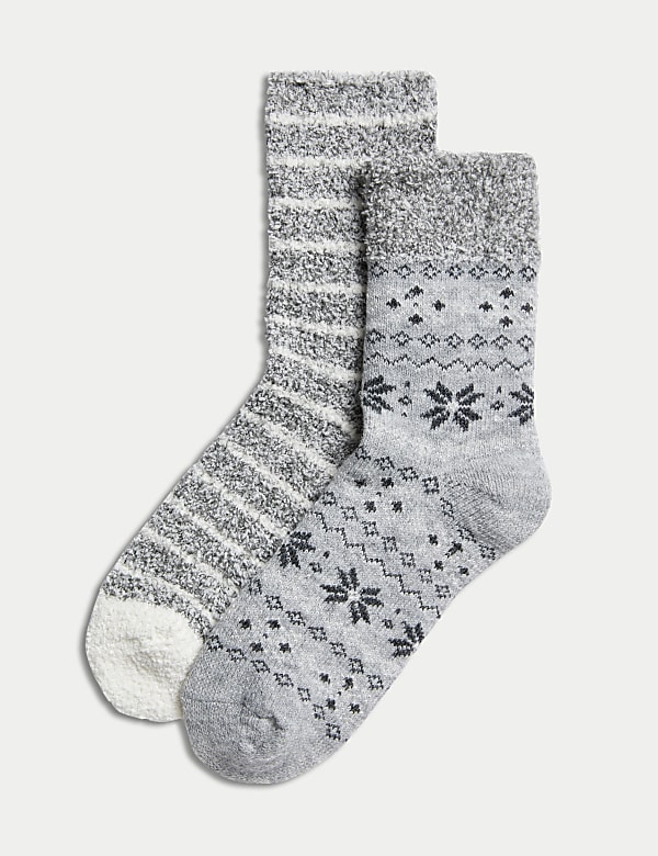 2pk Fairisle Cosy Thermal Socks