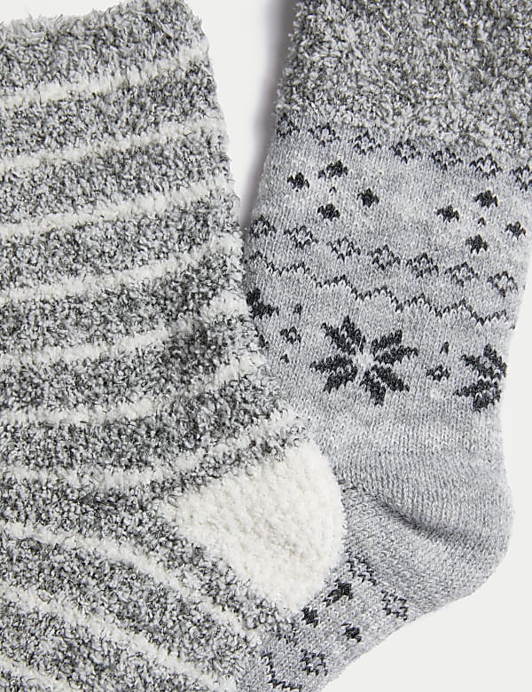 2pk Fairisle Cosy Thermal Socks