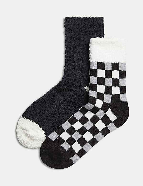 2pk Thermal Check Cosy Socks - EE
