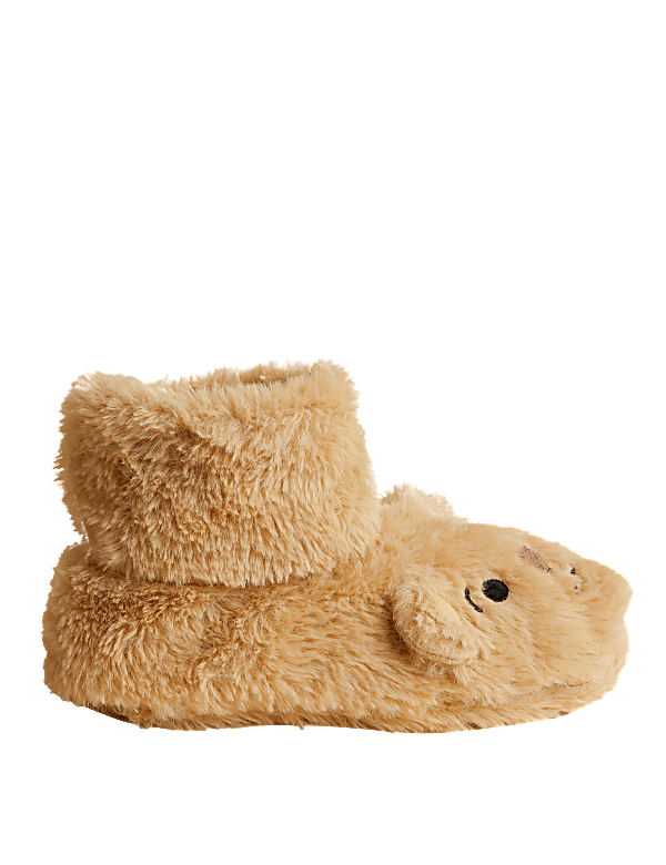 Faux Fur Spencer Bear™ Thermal Slipper Socks