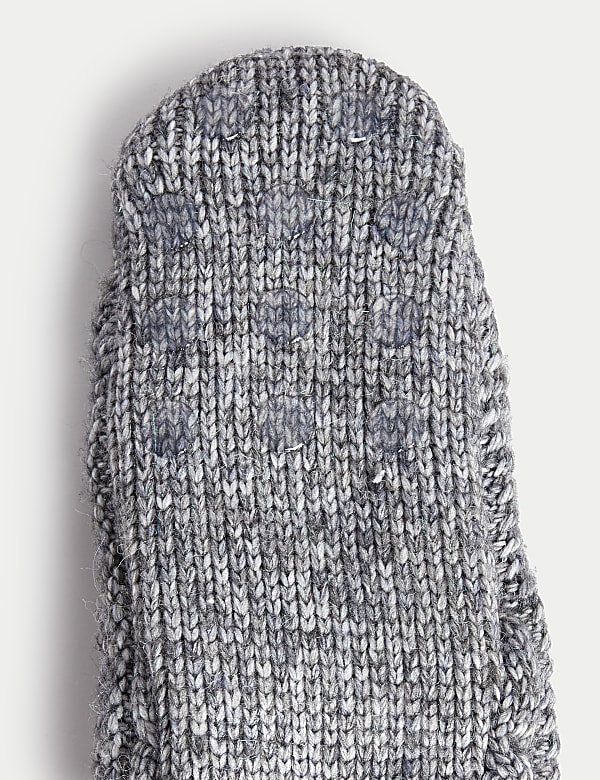 Faux Fur Cable Knit Slipper Socks
