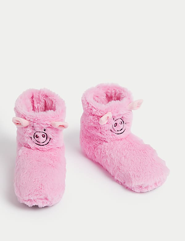 Faux Fur Percy Pig&trade; Slipper Boots - JP