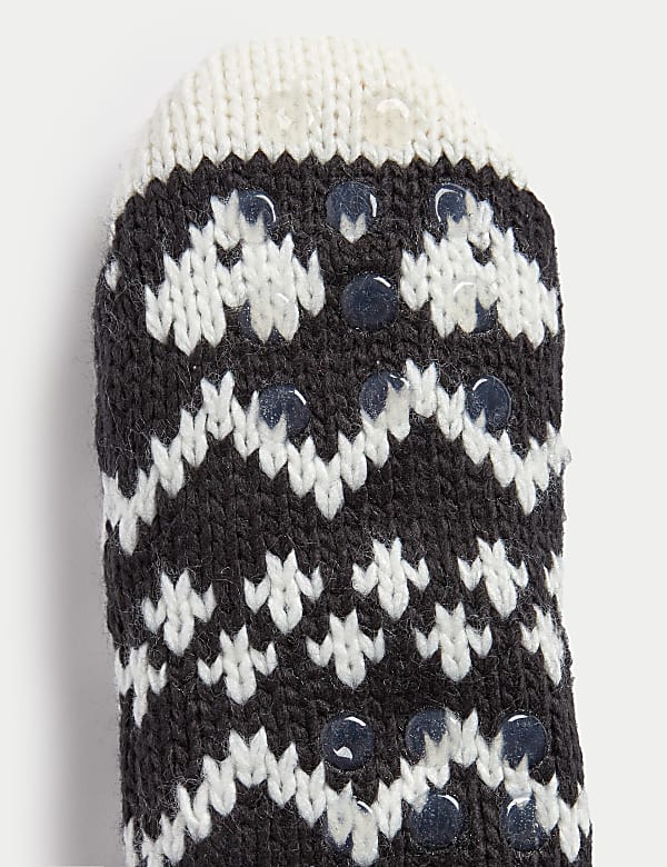 Cosy Fairisle Borg Thermal Slipper Socks