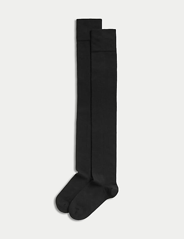 2pk Cotton Rich Over The Knee Socks - JE