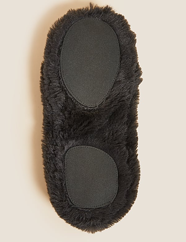 Faux Fur Ballerina Slipper Socks