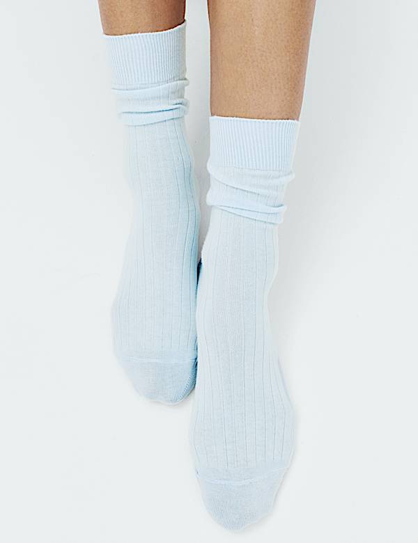 2 Pack Cotton Rich Ribbed Crew Socks - JP