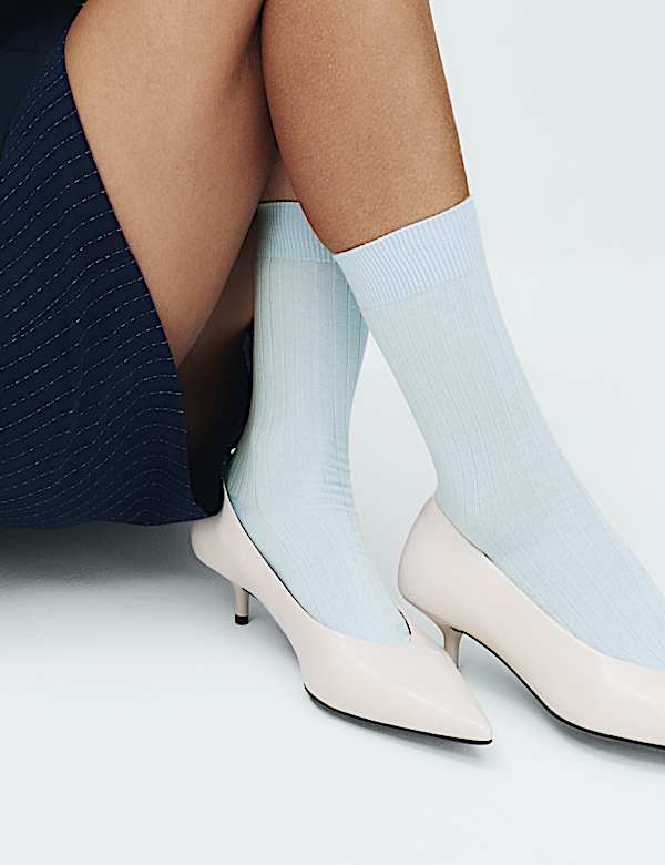 2 Pack Cotton Rich Ribbed Crew Socks - JP