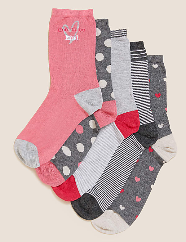 5pk Seamless Toes Ankle High Socks