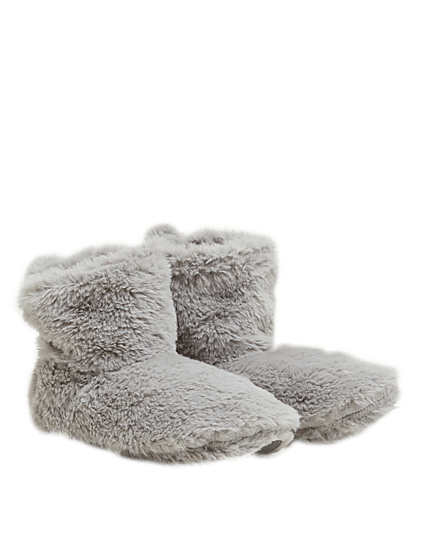 Faux Fur Pom Bootie Slipper Socks