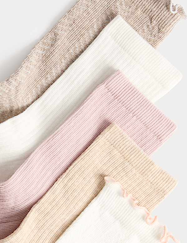 5 Pack Cotton Rich Pelerine Crew Socks - CZ