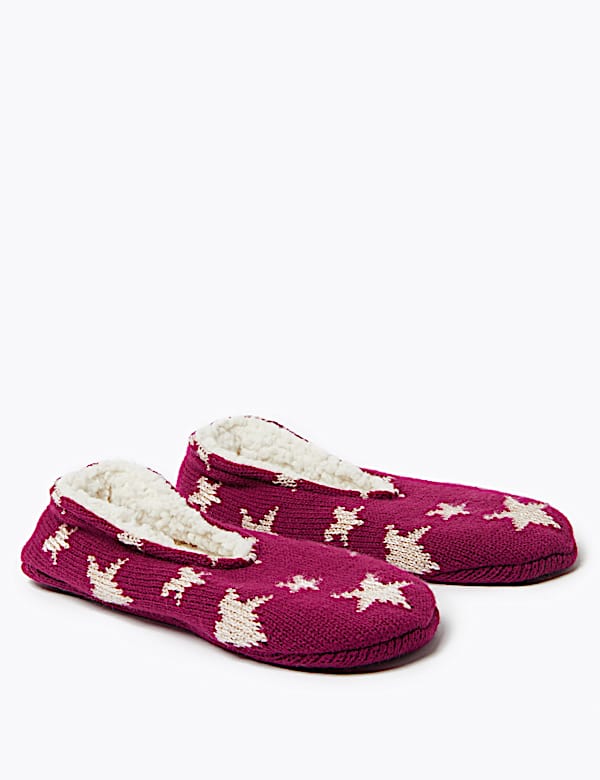 Fleece Lined Star Print Slipper Socks
