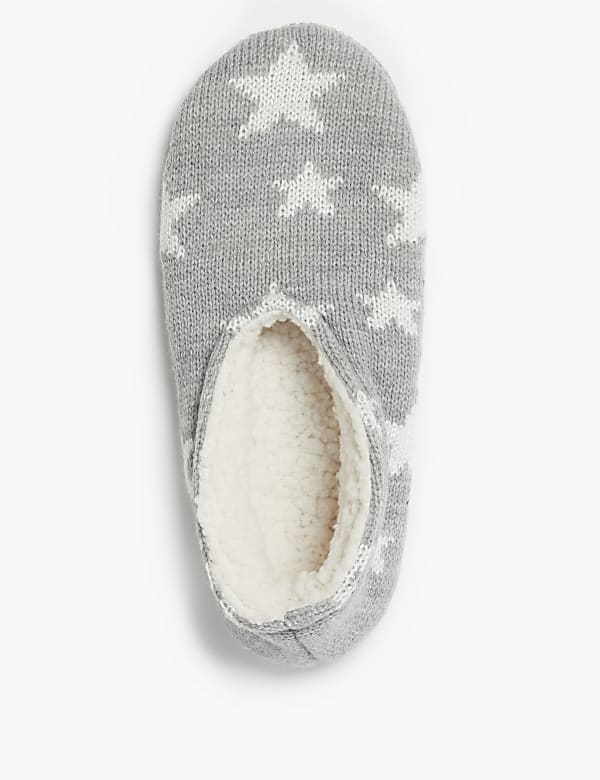 Fleece Lined Star Print Slipper Socks