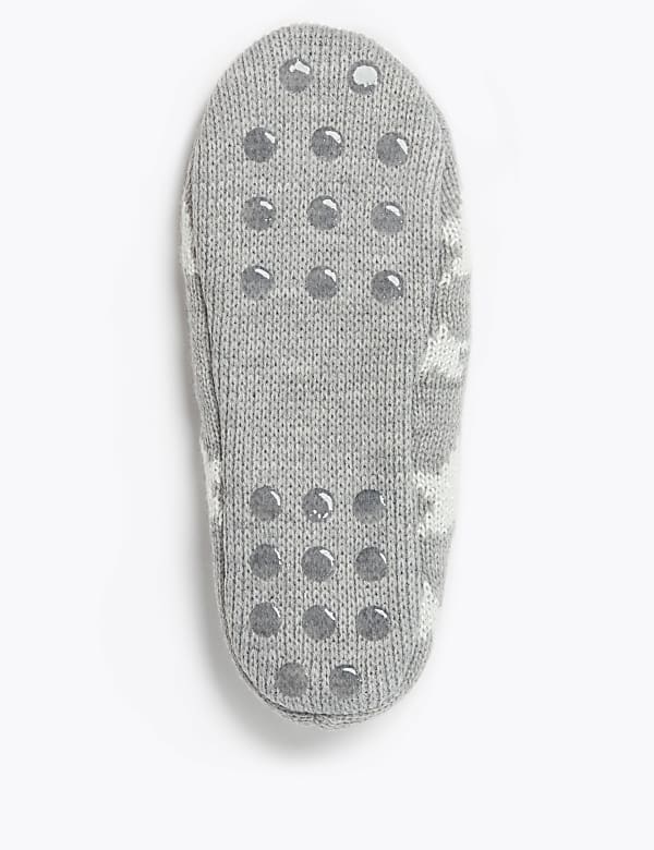 Fleece Lined Star Print Slipper Socks
