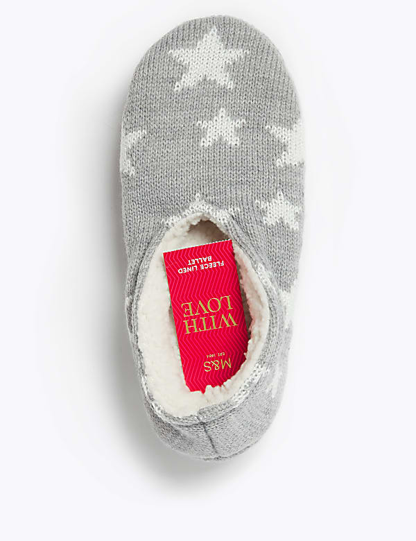 Fleece Lined Star Print Slipper Socks