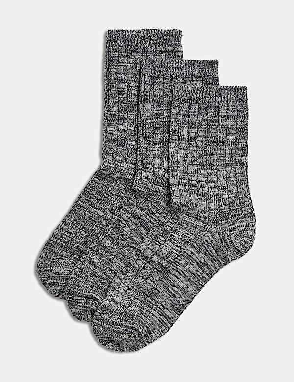 3pk Thermal Sumptuously Soft Ankle High Socks BLACK Socks M S GR