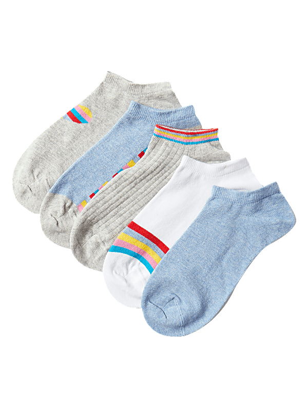 5 Pair Pack Cotton Rich Trainer Liner Socks