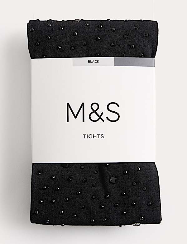 גרביונים אטומים בעיטור קריסטלים - IL