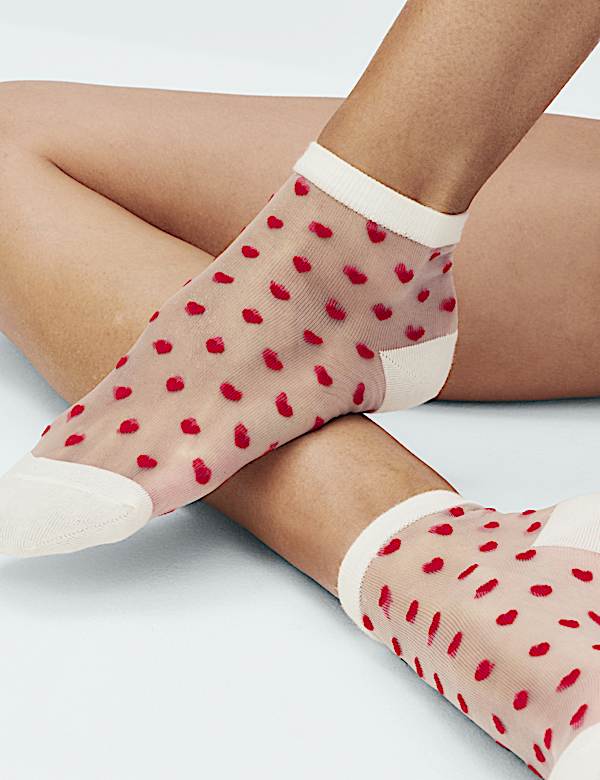 Sheer Heart Ankle High Socks - IS
