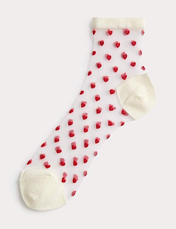 Sheer Heart Ankle High Socks - IS
