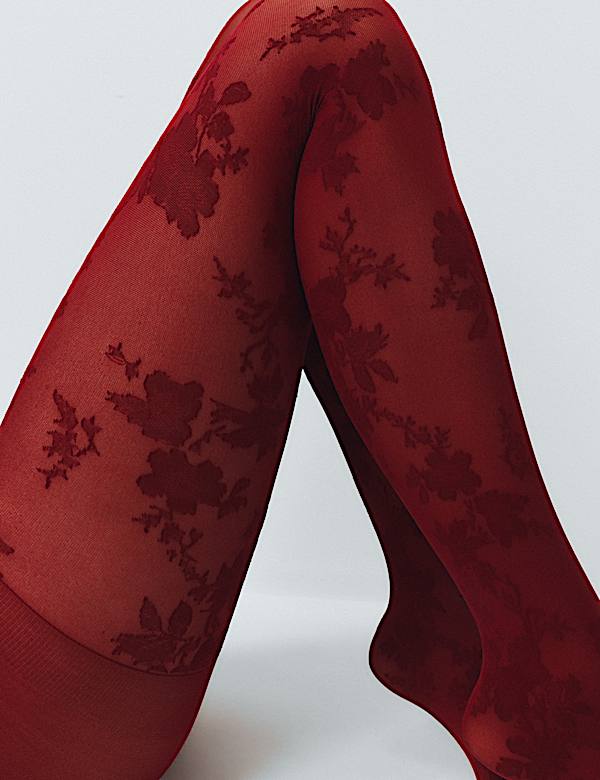 Floral Mesh Tights - GR