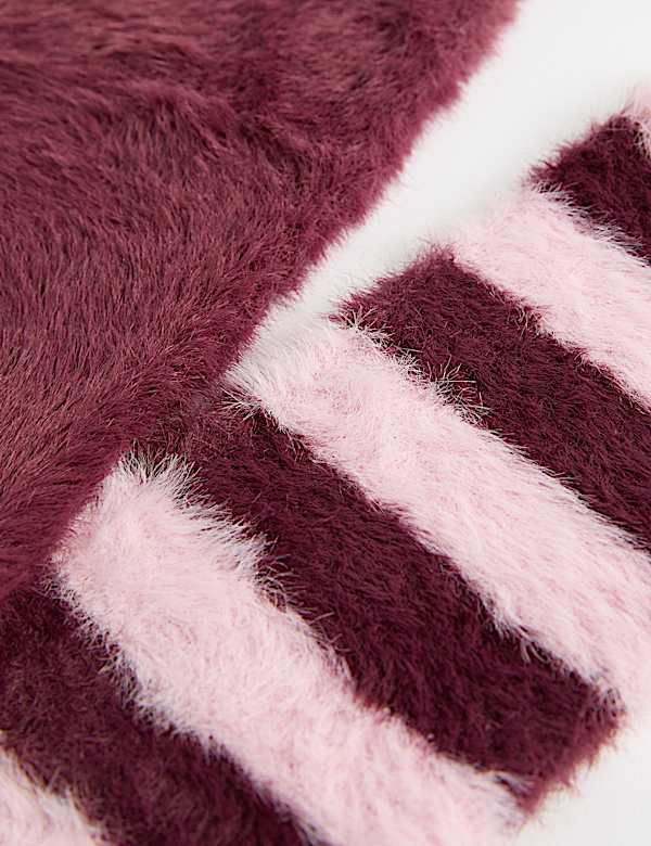 2 Pack Cosy Striped Fluffy Socks - US