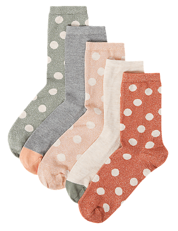 5pk Sumptuously Soft™ Lurex Ankle Socks