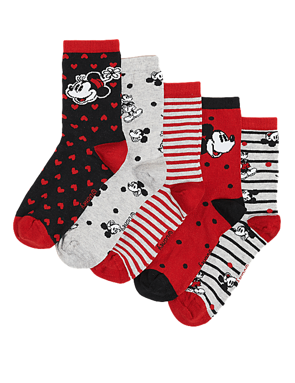 5pk Cotton Mickey Mouse&trade; Ankle High Socks