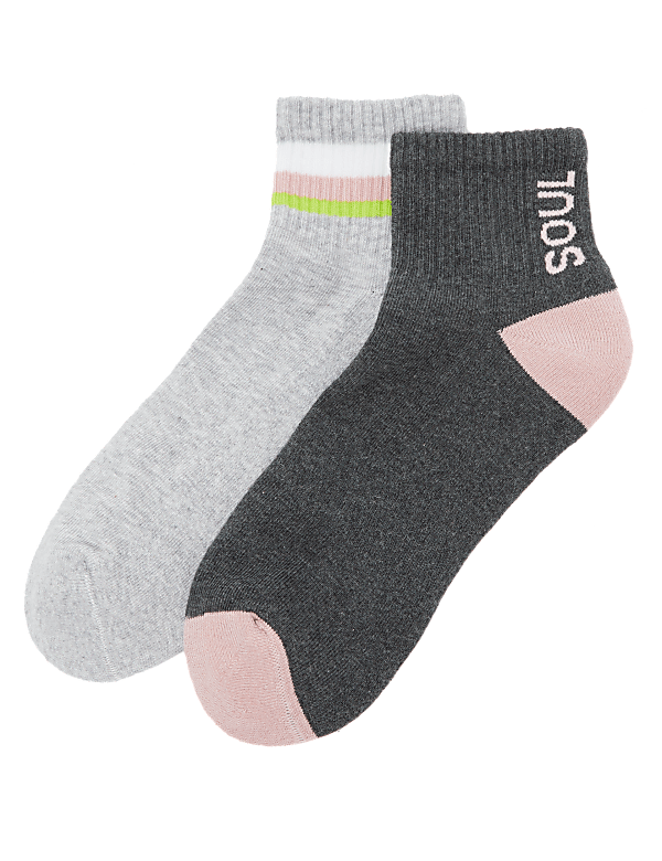 2 Pack Cotton Active Anklet Socks