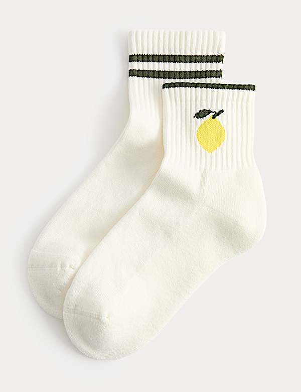 2 Pack Cotton Rich Fruit Ankle High Socks - NL