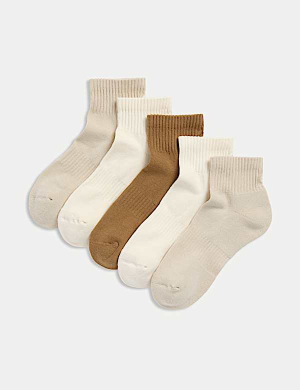 5pk Cotton Rich Cushioned Anklets - CN
