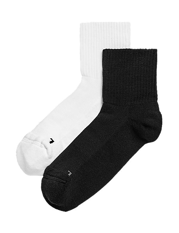 2pk Blister Resist Ankle High Socks