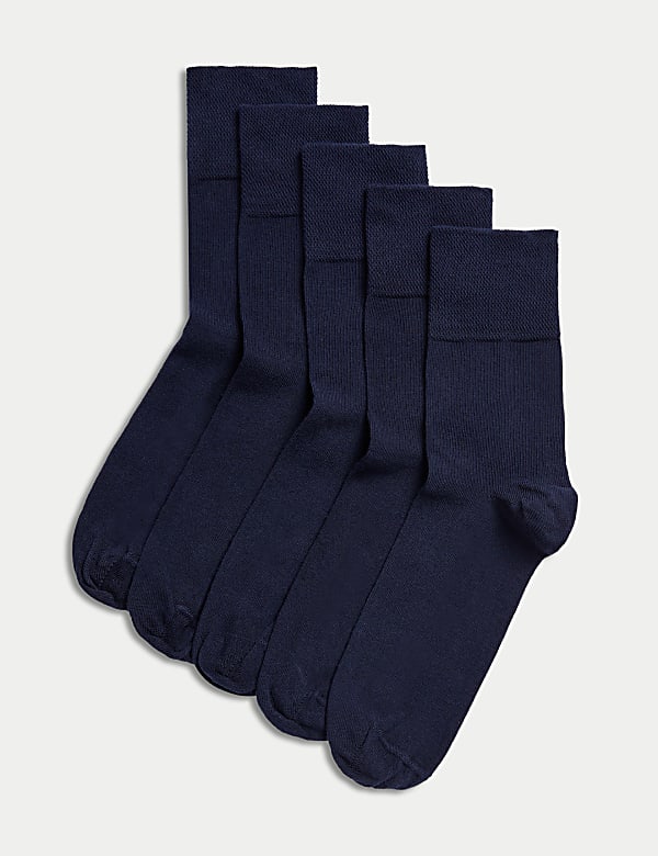 5pk Cotton Rich Soft Top Ankle High Socks - RS