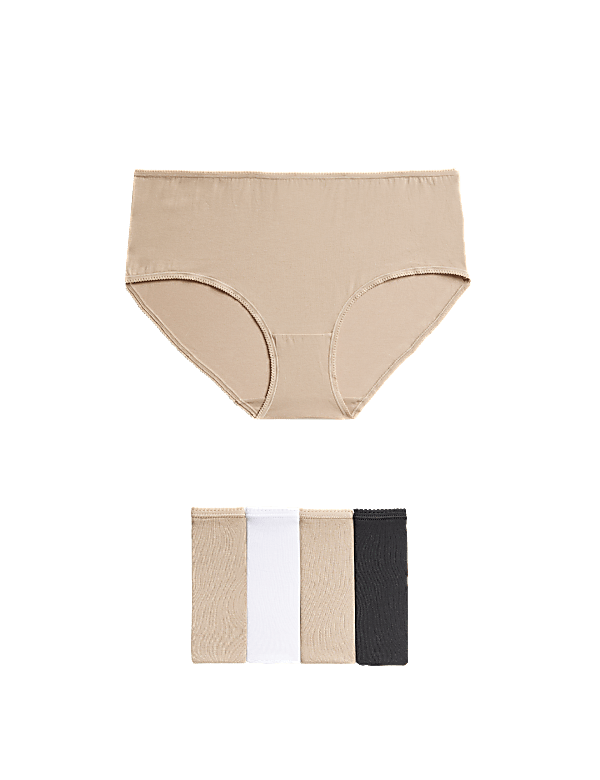 5 Pack Cotton Mix Plain Skinny Fit Knicker