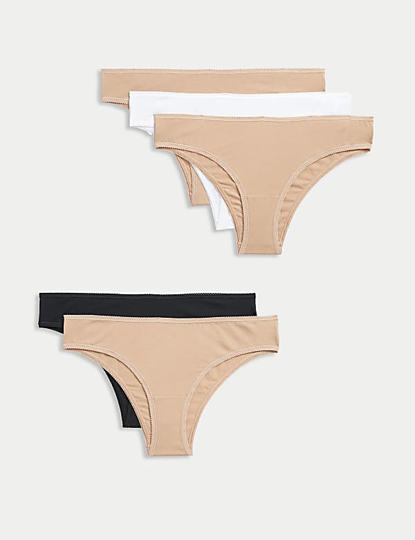 5pk Cotton Lycra™ Brazilian Knickers - GR