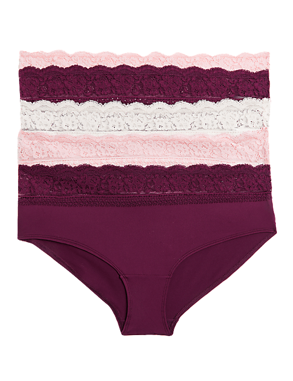 5PK Lace Low Rise Shorts Knickers
