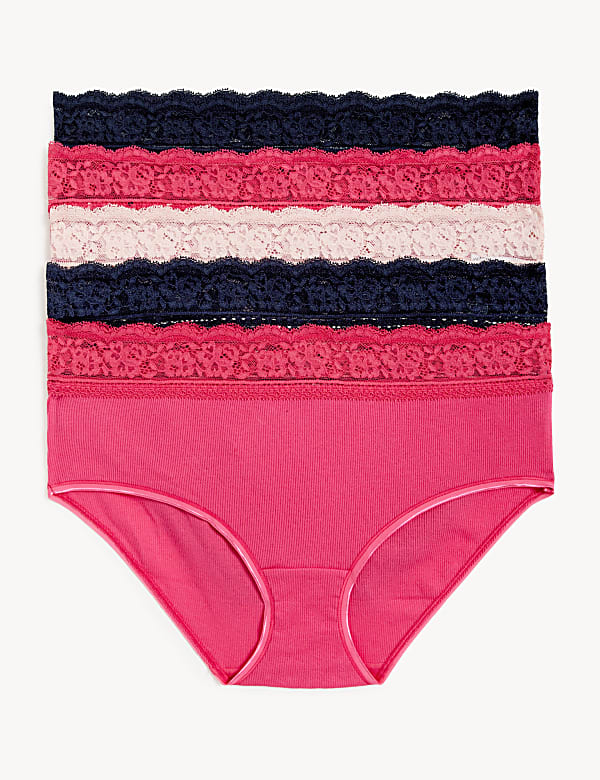 5pk Cotton Rich Lace Waist Shorts