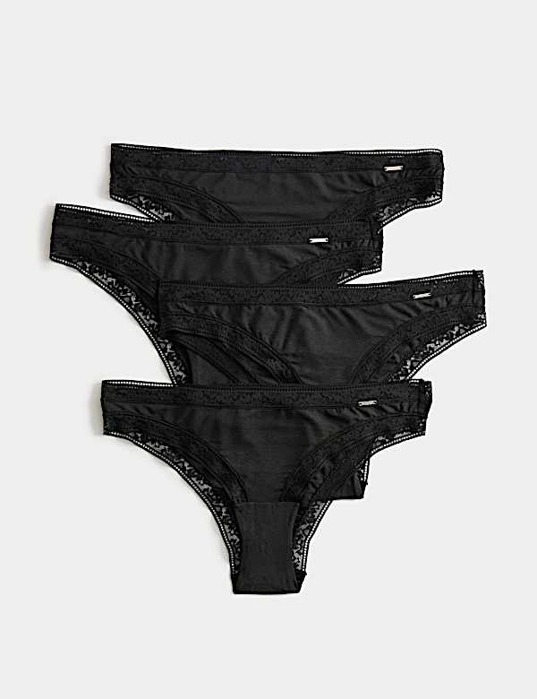 4pk Modal Blend Brazilian Knickers with Silk - MX