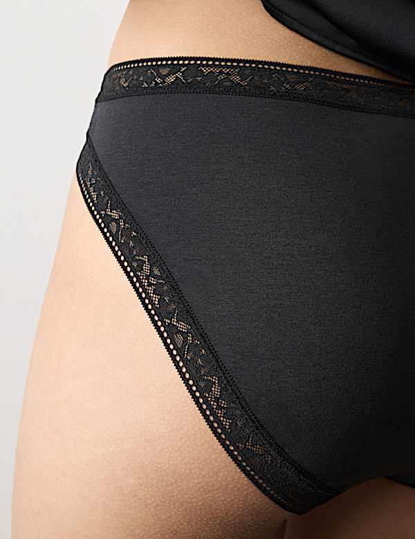 4pk Modal Rich with Silk High Leg Knickers - DK