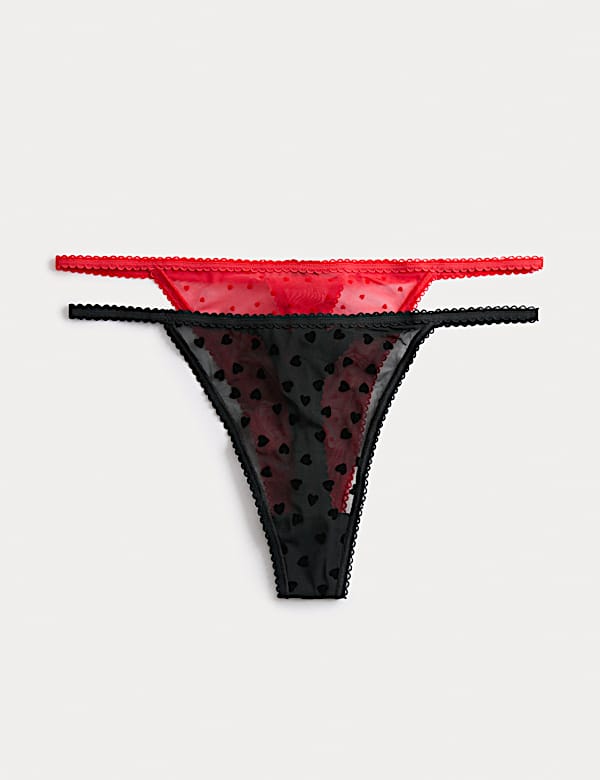 2pk Heart Flock Tanga Thongs - SE