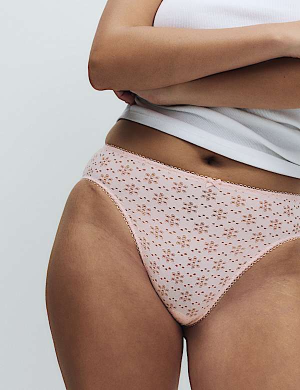 2pk Broderie High Leg Knickers - NO