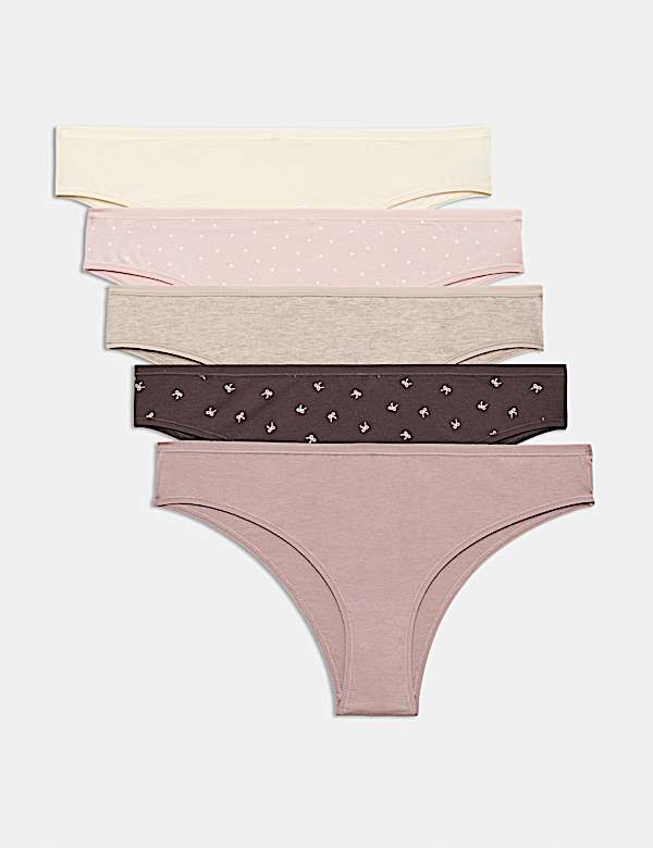 5pk Cotton Modal Brazilian Knickers