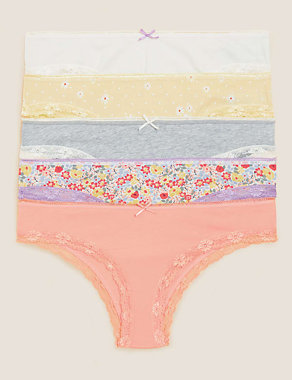 5pk Cotton Lycra® Brazilian Knickers - CY
