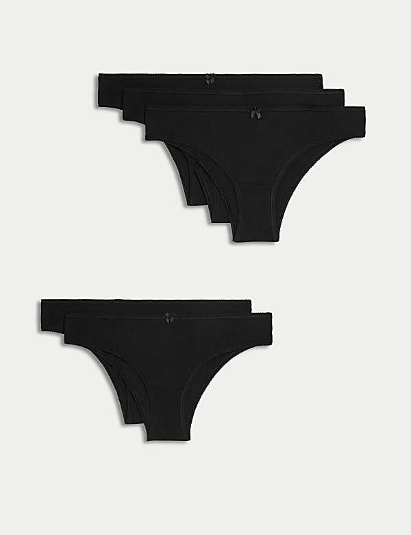 5pk Cotton Rich Brazilian Knickers - CZ