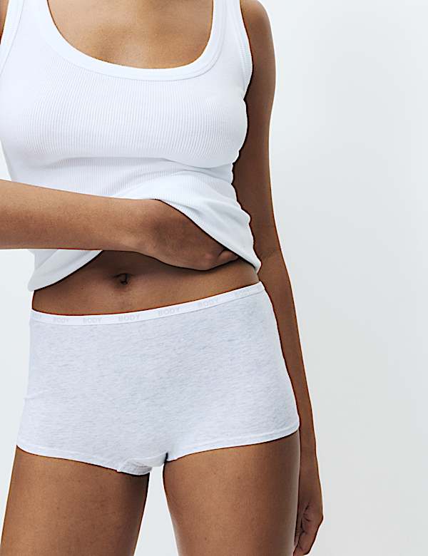 7 Pack Cotton Rich High Rise Knicker Shorts - BN