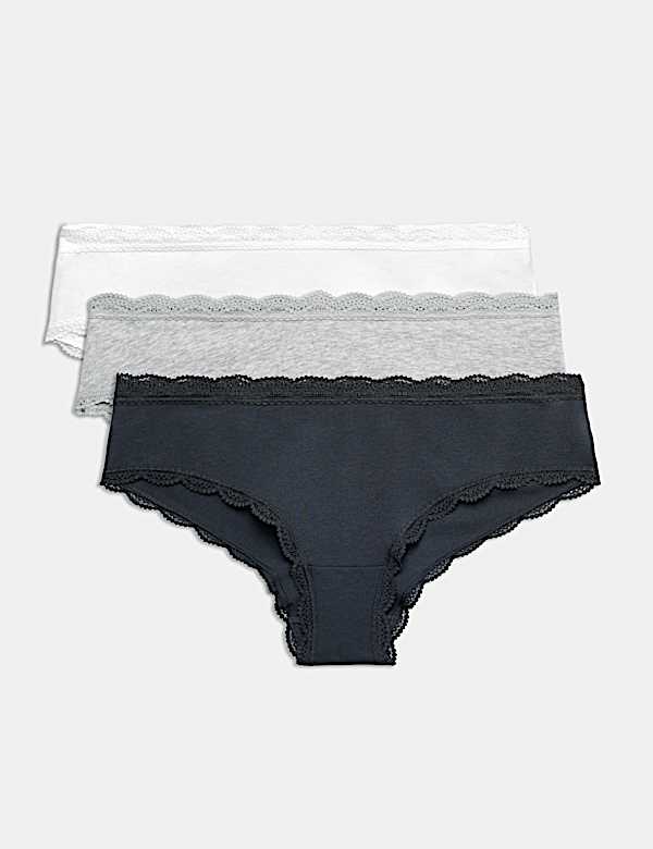 3pk Cotton Rich Hipster Knickers