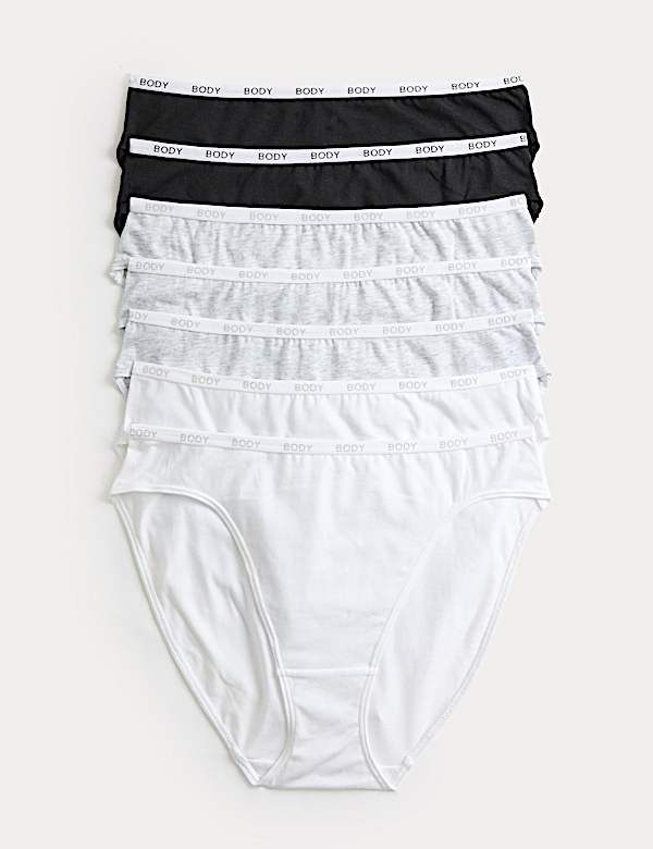 7 Pack Cotton Rich High Leg Knickers
