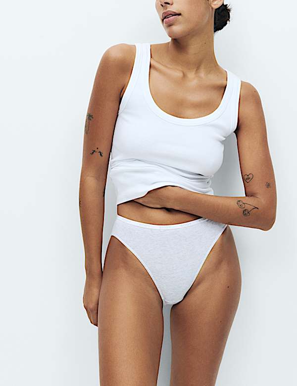 Pack de 7 braguitas de algod&oacute;n de corte alto - ES