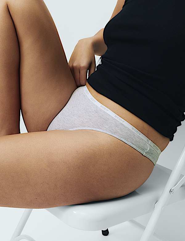 7 Pack Cotton Rich Logo Waistband Thongs - IL