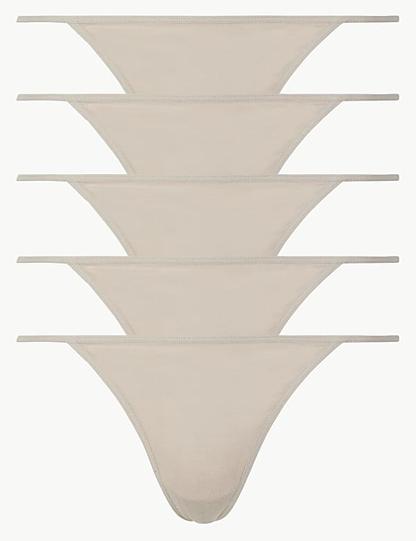 5 Pack Cotton Rich Low Rise Thongs